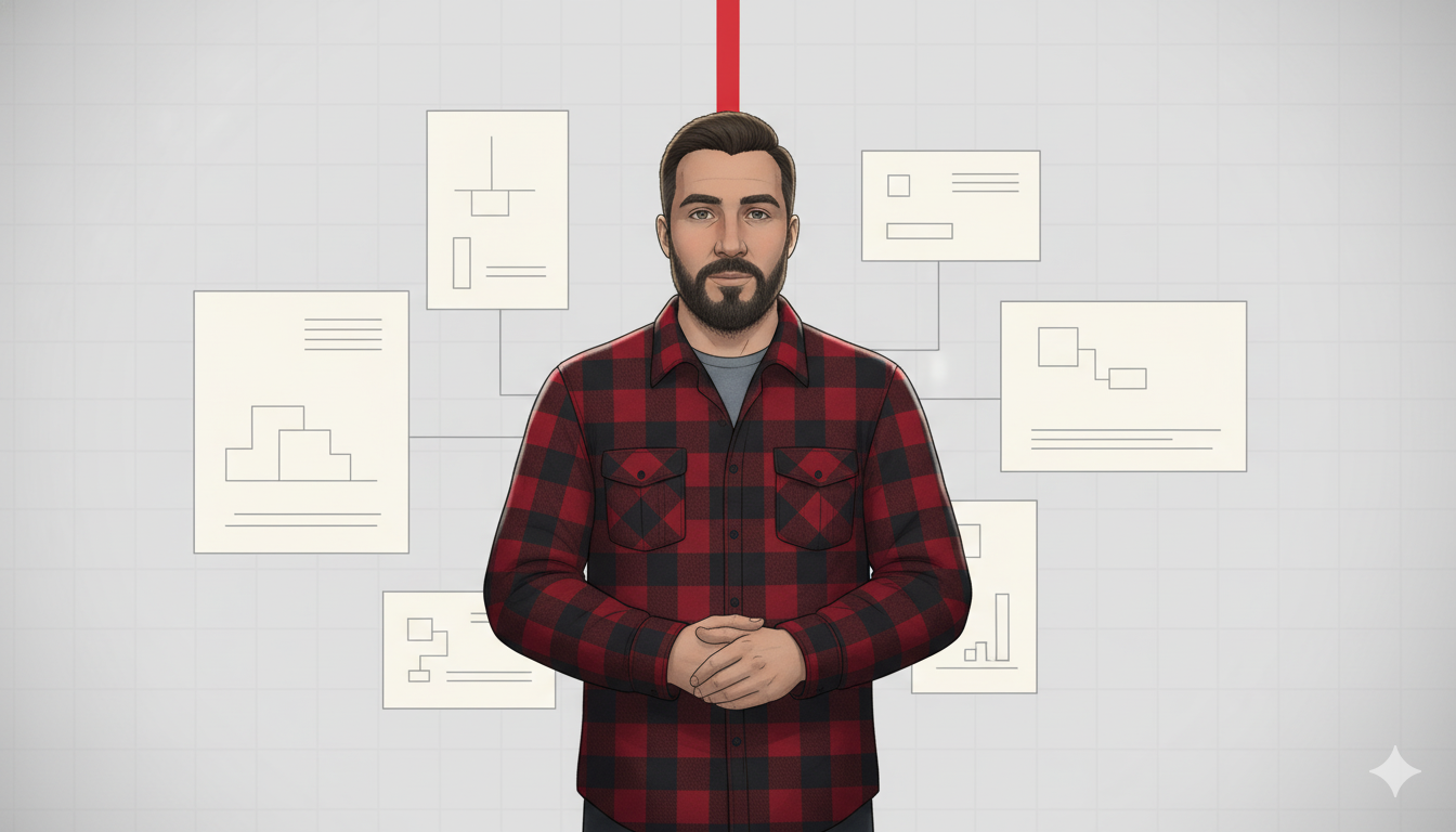 CV universe character frame showing professional documents